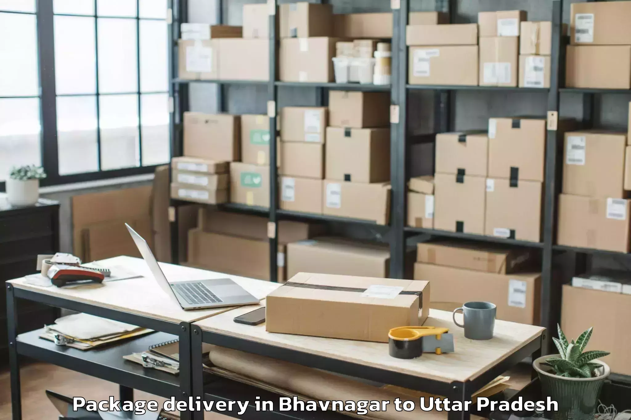 Hassle-Free Bhavnagar to Bundelkhand University Jhansi Package Delivery